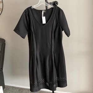 NY Collection Plus-Size Black A-Line Scuba Dress - 1X